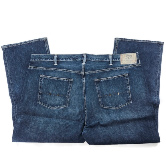 Polo Ralph Lauren Classic 867 100% Cotton Dark Blue Zip-Fly Denim Jeans 50Bx30 - Picture 2 of 8